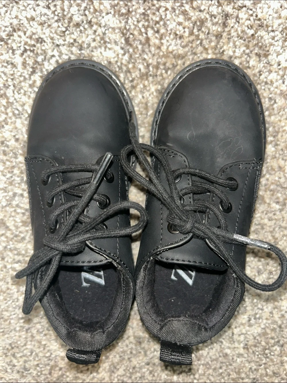 Zara Kids Black Lace-Up Dress Shoes